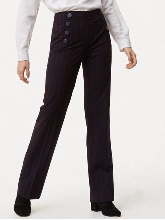 LOFT Pants - LOFT Marisa Sailor Striped Trousers